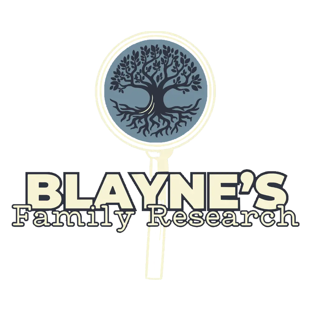 Blayne's Family Research website preview